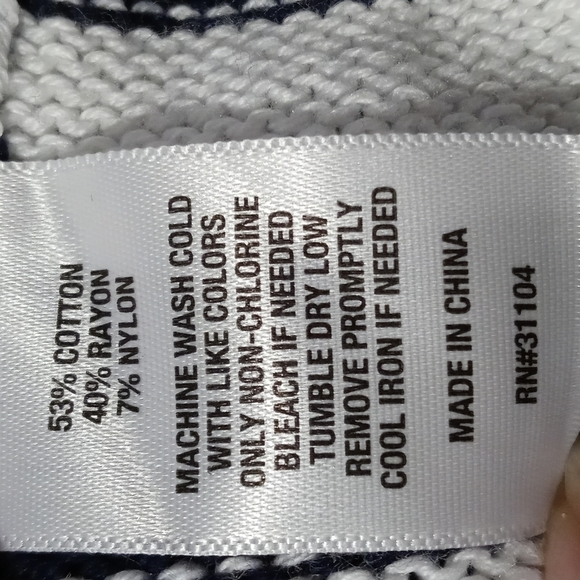 NWT Nautical sweater navy blue and white long sleeve side button XL - Picture 13 of 13